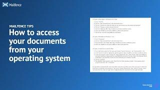 HOW TO access your documents from your PC - Mailfence TIPS