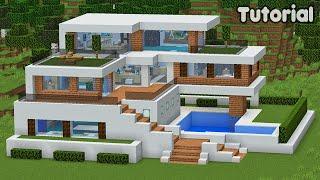 Minecraft Tutorial How to Build a Modern Mansion House - Easy