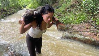 Full video 60 days of wild SurvivalSugarcane harvesting Horseback riding Hunting giant fish...