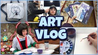 ART VLOG  Yeni Suluboya Defterine başlıyorum  Kırtasiye Turu  saçlarımı kestirdim 