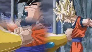 Goku gut punch repeatedly  Broly 