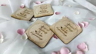 Engraved Coaster Door Gift  About Wedding