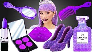 보라색 화장품을 먹으면 공주가 된다고? Pruple Edible Makeup Cosmetic Mukbang JiniYum 지니얌