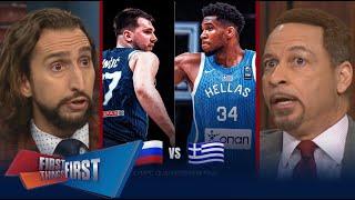 First Things First  Ultimate Skill + Power Combo Nick Wright Shocking Predictions Giannis vs Luka
