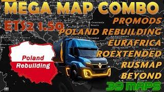 Mega Map Combo ETS2 1.50 * 39 Maps * 4 minutes guide