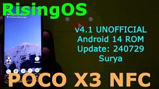 RisingOS 4.1 UNOFFICIAL for Poco X3 Android 14 ROM Update 240729
