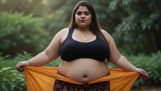 beautiful fat women  natural beauty  plus size fashion India.