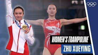 Zhu Xueying impressively wins gold in Womens Trampoline 