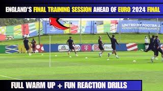 Englands FINAL training session ahead of Euro 2024 Final  Full Warm Up + Fun Reaction Drills