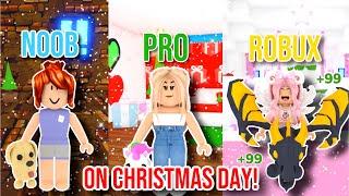 NOOB vs PRO vs ROBUX SPENDER In Adopt Me On Christmas *Which One are You* Roblox