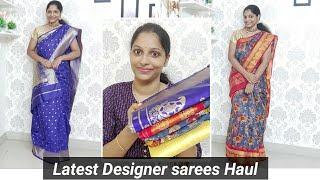 నేను కొన్న లేటెస్ట్ చీరలు ఇవే Designer sarees Haul Divya Vlogs Sarees Haul