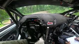 Ford Fiesta ST rally car onboard - 2022 Southern Ohio Forest Rally - SS4 - Top Gun North Short