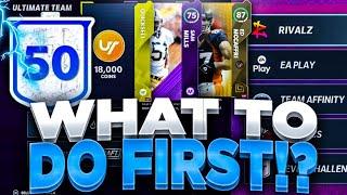 WHAT TO DO FIRST IN MADDEN 21 ULTIMATE TEAM?  EARN FREE COINS PLAYERS & PACKS MADDEN 21