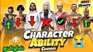 ALL CHARACTER ABILITY CHANGE  FREEFIRE NEW CHARACTER SKILL DETAILS FREEFIRE CHARACTER ABILITY TAMIL