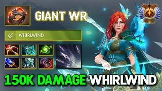 WTF 150K DAMAGE FACET Whirlwind Windranger With Tier 5 Giants Ring Raid Boss 7.37c DotA 2