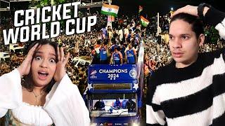 Latinos react to UNREAL Indian Crowds CELEBRATING India WINNING Cricket WORLD CUP