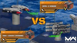 RBU-10000 300mm VS RPK-1 Vikhr  Anti-SubmarineGrenade Launcher Comparison  Modern WarshipS