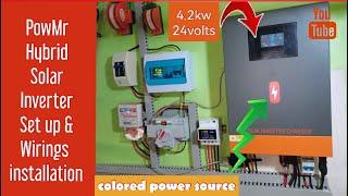 PowMr hybrid inverter wiring installation & settings set up.little guidancesounds only in middle️