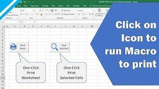 Excel VBA Tutorial Click on icon to run print preview or any VBA code by assigning macro to shape