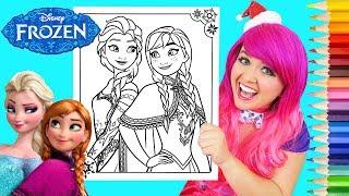 Coloring Frozen Elsa & Anna Coloring Book Page Prismacolor Colored Pencils  KiMMi THE CLOWN