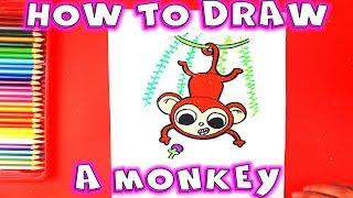 How to Draw a Monkey Hanging from a Tree