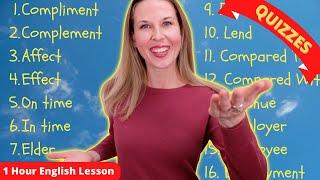 1 HOUR ENGLISH LESSON - ADVANCED ENGLISH VOCABULARY Confusing English Words