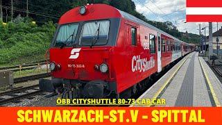 Cab Ride Schwarzach-St. Veit - Spittal-Millstättersee Tauern Railway-Austriatrain drivers view 4K