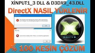 xinput1_3 dll d3dx9_43.dll EKSİK ÇÖZÜMÜ - DirectX NASIL YÜKLENİR PES