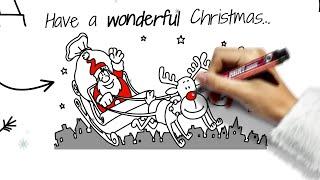 Animated Christmas Card Template - Whiteboard Xmas Message