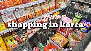 shopping in korea vlog  grocery food haul with prices  matcha icecream snacks unboxing