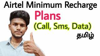 airtel minimum recharge planairtel minimum recharge for incoming calls outgoing data  sms tamil
