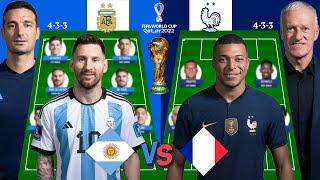 ARGENTINA VS FRANCE - WORLD CUP 2022 FINAL  Head to Head Potential Lineup FIFA QATAR WORLD CUP 2022