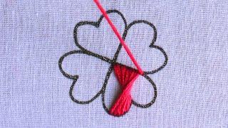 3D Flower Embroidery Design with Butterfly Stitch  Hand Embroidery
