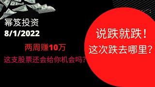 第593期「幂笈投资」美股三大指数全线下跌，无一例外，说跌就是跌  两周赚10万，这支股票还会给机会吗?