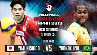 Highlights  Japan vs. Brazil  Yuji Nishida vs. Yoandy Leal  World Cup 2019