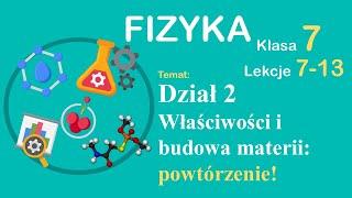 Fizyka klasa 7 dział 2 Właściwości i budowa materii - lekcja powtórzeniowa.