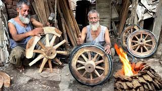 Traditional Old Master - How Making a Wooden Hand Cart Wheel with Many Years of Experience