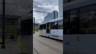 Manchester tram to mediacityUK at Piccadilly Gardens #tram #tramspotting #manchester #train #uk