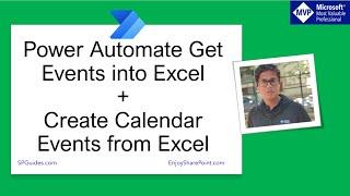 Power Automate Get Calendar Events into Excel  Create calendar events from excel in Power Automate