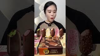 Devouring Ice Creams in One Bite   #asmr #food #funny #eating #shorts