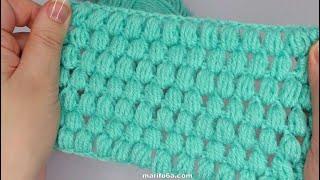 How to crochet puff stitch for blanket simple tutorial by marifu6a