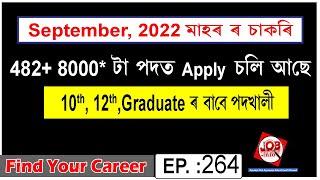 Assam JOB News Episode 264  Latest Assam Job Notifications 2022