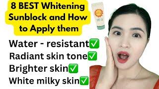 HOW TO APPLY WHITENING SUNSCREEN Complete video