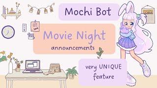 Setting up MOVIE NIGHT EVENTS Unique Feature │Mochi Bot │Cute & Easy Dashboard│Discord