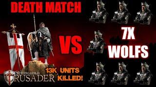 DEATHMATCH 7 WOLFS vs ME - 10000 gold for EVERYONE - Stronghold Crusader HD 90 speed