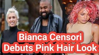 Bianca Censori Hits Paris Fashion Week With Kanye West Debuts New Pink Hair Look