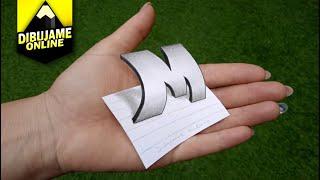  DIBUJOS FACILES  COMO DIBUJAR LETRAS EN 3D LETRA M  Easy way to Draw 3D letters  - Letter M