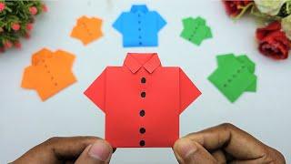 How to Make Paper Shirt  Origami T Shirt  Easy Paper Crafts Step by Step