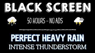 Heavy RAIN with NON Stop Thunder ️ Sleep Quickly Under 3 Minutes With Heavy Rain - Black Screen