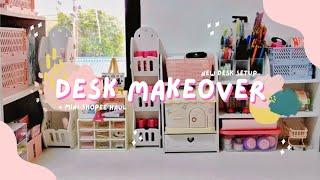 desk makeover  mini shopee haul  cleaning & organizing  new desk setup  ft. rain sounds ️